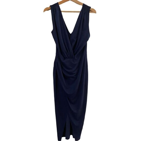 Navy blue midi dress with high front slit Women’s Medium - Picture 6 of 6